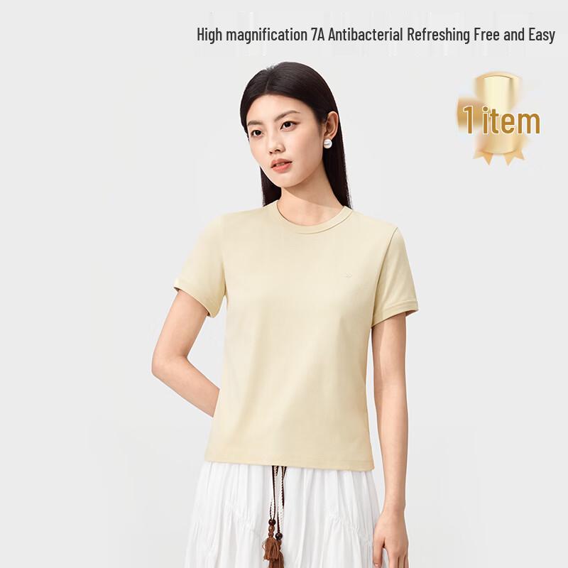 PurCotton Women s Knit Anti-Bacterial Crew Neck T-Shirt XL