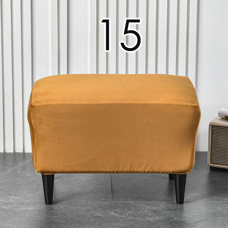 American Style Footstool Cover Rectangle Elastic Ottoman Cover High Quality Velvet Furniture Protector Footrest Slipcover