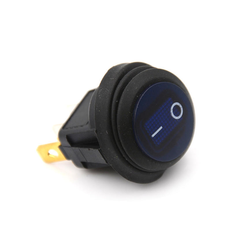 

Водонепроницаемый круглый тумблер включения/выключения для автомобиля, лодки, Spst Marine 12 В 0 синий