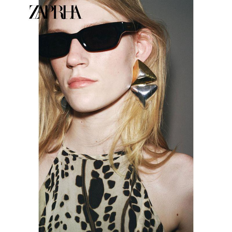 Zaprha 2025 Summer New Fashion Loose Print Sleeveless Neck Collar Backless Dress 2183068