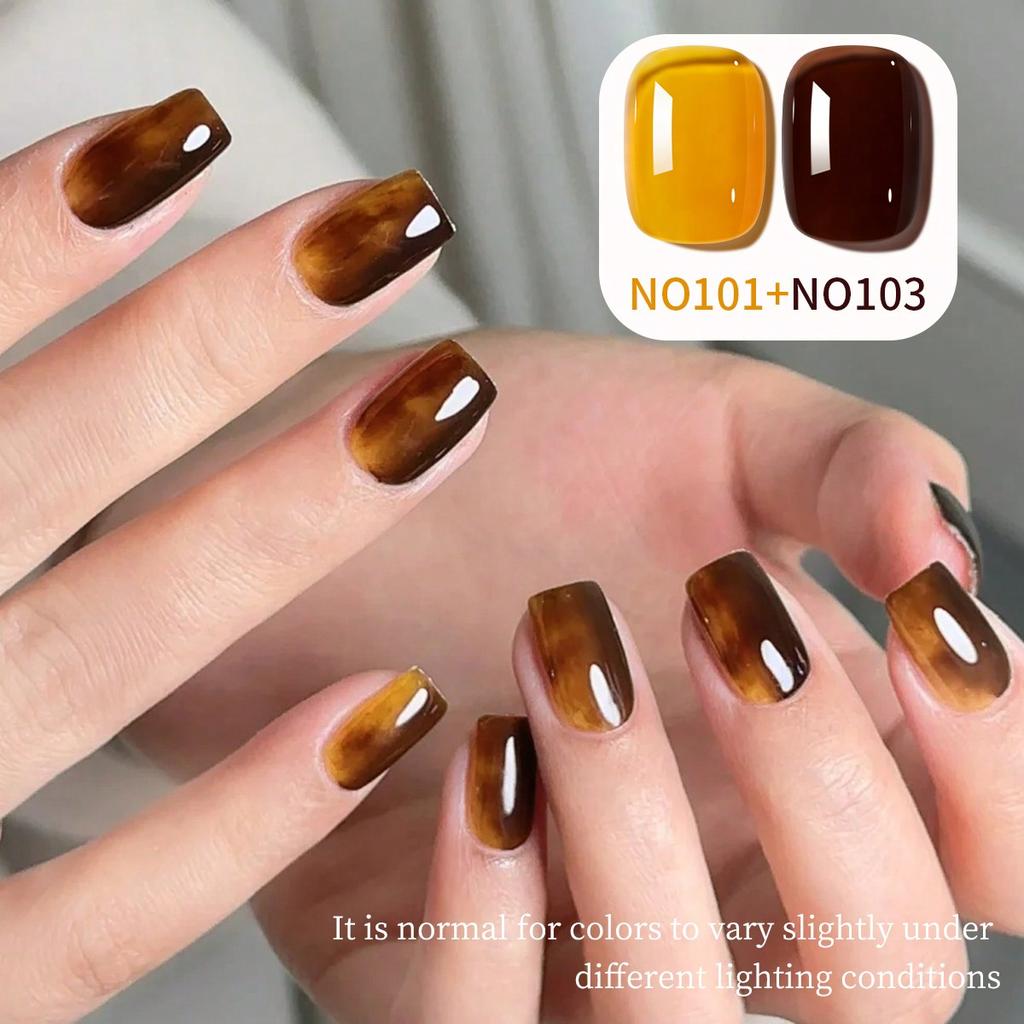 1PCS 15ml Brown Yellow Nail Polish Gel Suitable For Nail Salons And DIY Nail Art