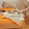 1pc Washed Cotton Summer Quilt Summer Spring Quilt Core for Bedroom Flat Simple Check Single Bed Double Bed 150/200cm