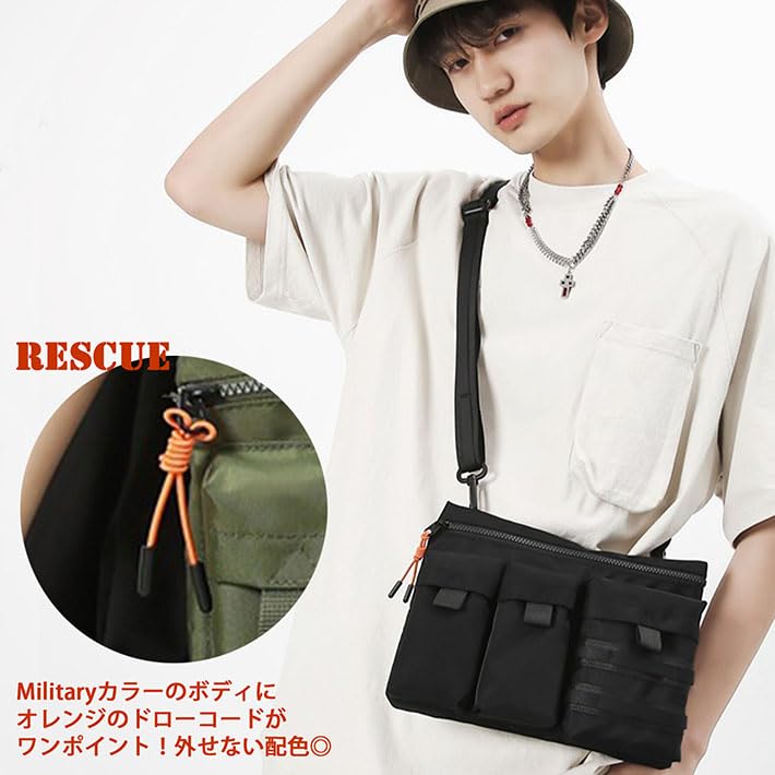 LTG Sacoche Body Bag for Men and Perfect for Outdoor 7987314 MA-1 Military-Style Women, One-Shoulder, Crossbody, Water-Repellent, Activities,