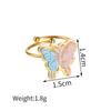 Atoztide Fashion 18K Gold Plated Open Ring For Women Stainless Steel Acrylic Relief Adjustable Finger Ring Birthday Jewelry Gift
