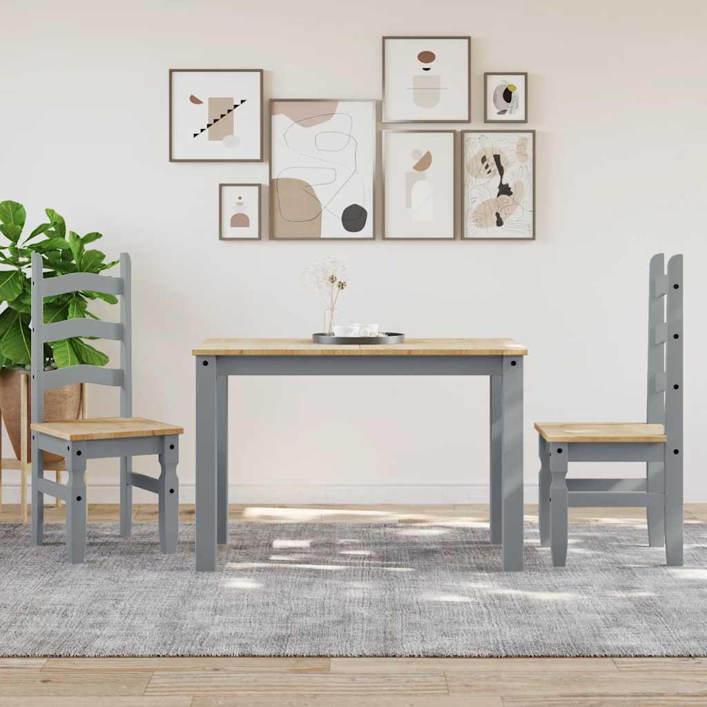 Dining Table PANAMA Gray 112x60x75 cm Solid Pine Wood