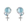 Stilvolle Mond & Sternenlicht Blaue Zirkon Ohrstecker - High-End Nischen-Stecker für Damen