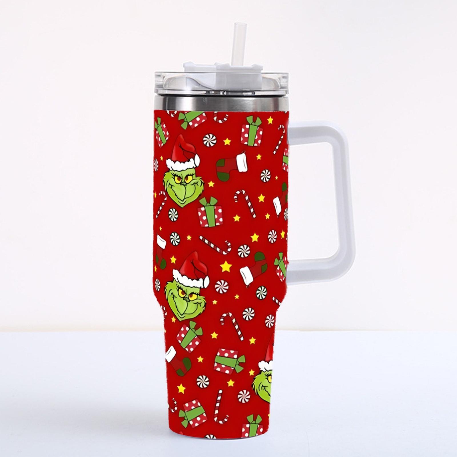 Neuer Edelstahl Auto Becher Eisbar Weihnachten 40oz Kaffee Reise Kühler Henkel Isolierbecher. One Size rot