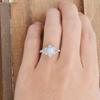 Palladium White K Round White Aobao Flower Leaf Edge Ring