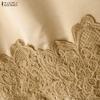 ZANZEA Women Casual Round Neck Lace Tassel Splice Loose Sleeveless Tank Tops
