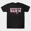 Men Black Print T-shirt Falcons Rivalry Saints Suck No-Cut Transfer Paper Print Cotton Tshirt