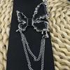 Jk Uniform Black Ties Metal Chain Butterfly Collar Japan Jk seifuku Cosplay Pre-tied Tie Schoolgirl JK Suit Neckwear