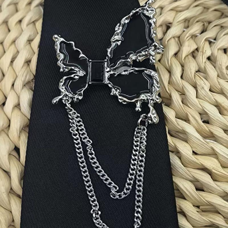 Jk Uniform Black Ties Metal Chain Butterfly Collar Japan Jk seifuku Cosplay Pre-tied Tie Schoolgirl JK Suit Neckwear