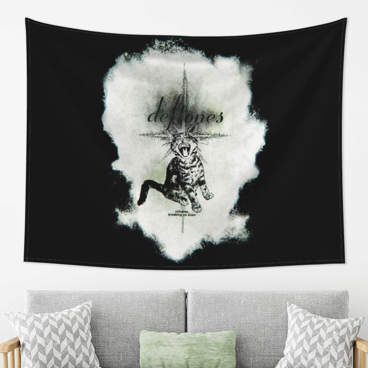 Deftones Metal Band White Pony Album Tapestry Wall Hanging Aesthetic Home Decor Tapestries for Dorm Room 74x94cm(29x37in)
