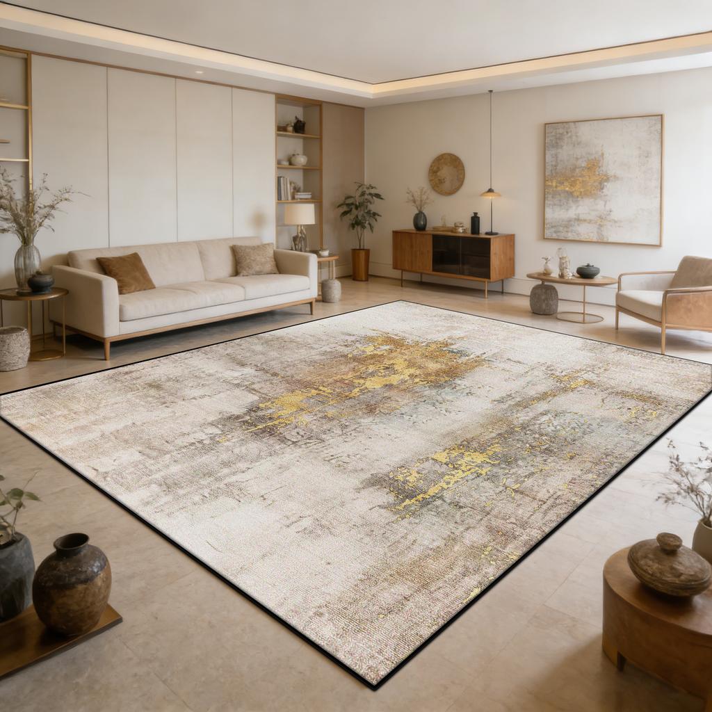 Abstract Decoration Large Area Living Room Rugs Ink Wash Light Luxury Washable Carpet for Bedroom Dining Room Non-slip Foot Mat