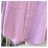 Women's Oversized Casual Shirt Beige Long-Sleeve Lapel Button Down Top