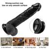 Schwarzer realistischer Dildo mit Saugnapf, großer Dildo, riesiger Erwachsener, G-Punkt, weiblicher Masturbator, flexible Dildos, realistischer Penis, Erotik