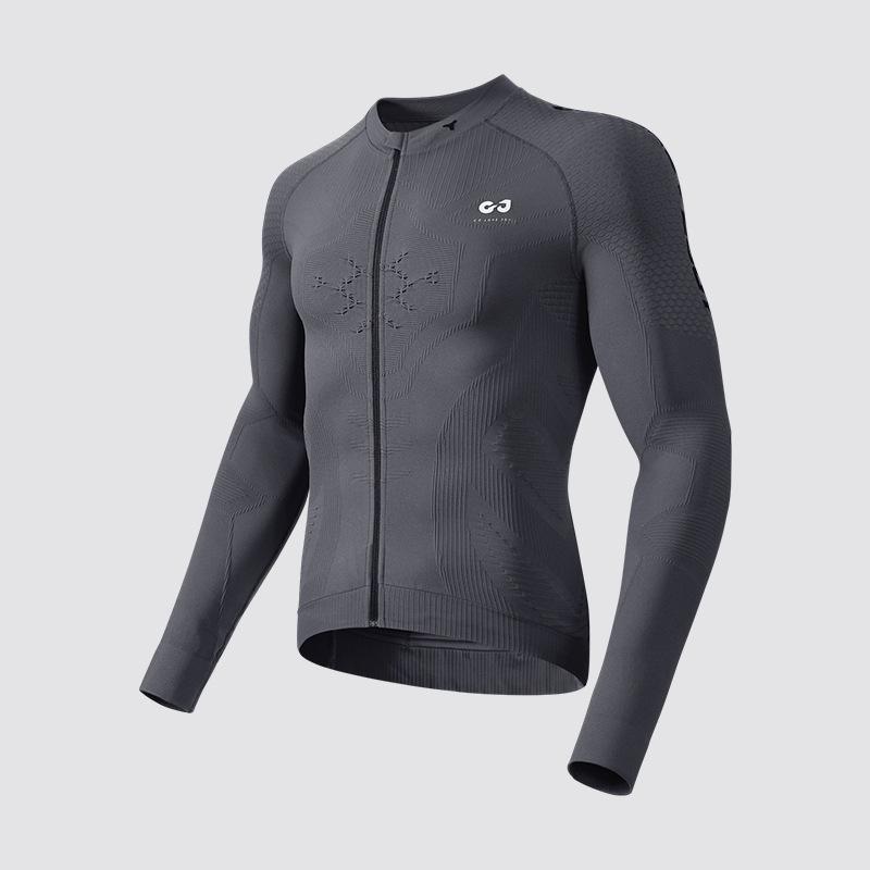 Herren Langarm Rad- und Outdoor-Sportbekleidung - Feuchtigkeitstransportierend, Schnelltrocknend für Herbst & Winter