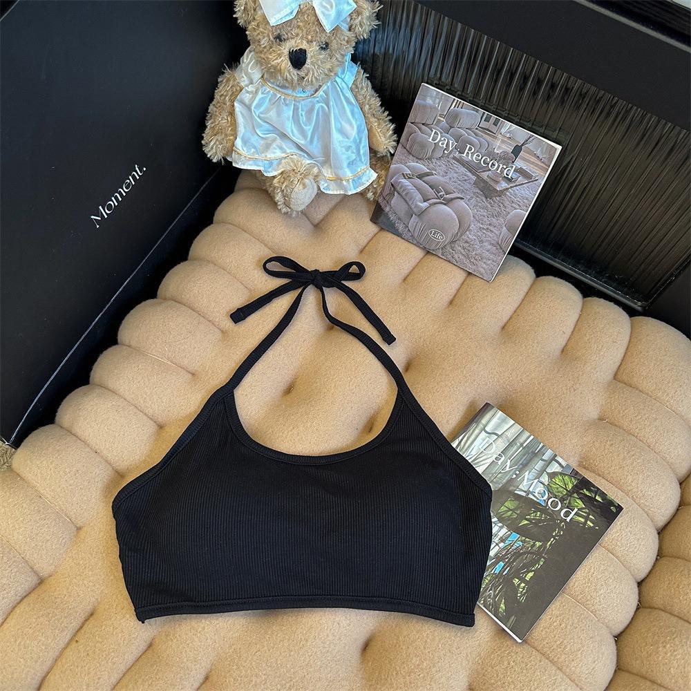 Halterneck Wireless Camisole: Backless Bandeau Vest for Students