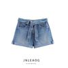Jnleaog Autumn New Women Clothes Western Style French Style Design With Belt Demin Shorts 4365109