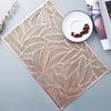 Bronzing PVC Table Runner 35*180cm Leaf Hollow Anti-slip Heat Insulation Dinning Table Mat Home Hotel Tablecloth Decoration