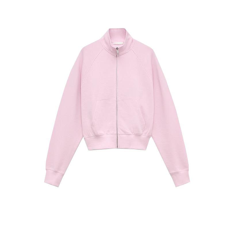 Spring New Women's Clothing Cotton Stand Collar Zipper Sweatshirt 3253328 Casual Sweatpants Bell-Bottom Pants 3253329