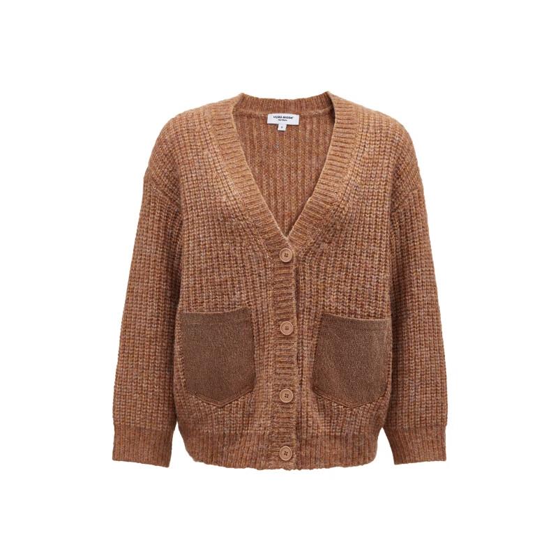 VEROMODA Women's Wool Blend Loose V-Neck Cardigan
