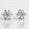 Diamond World Women's PT900 Diamond Earrings, 0.10ct X 0.10ct (0.20ct Total), Platinum, 6-Prong, FG Colorless, Single Diamond, for Binaural Use