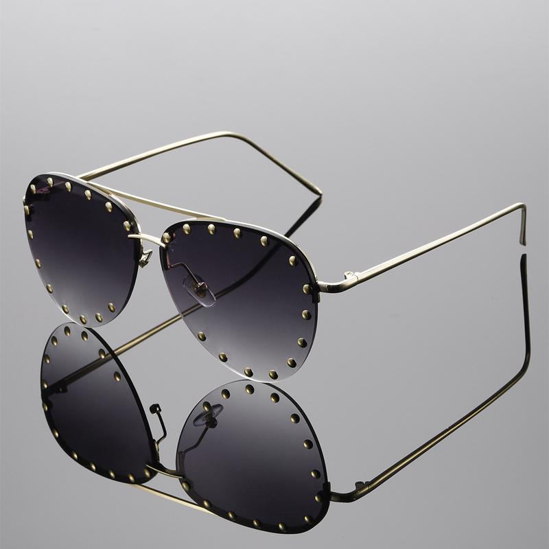 Gafas de Sol Estilo Piloto Sin Montura para Hombre Nueva Moda Vintage Degradado Sombras para Exteriores Tendencia Elegante Marca Diseñador Gafas de Sol