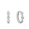 Sparkle Huggie Rhombic Setting Stone One-Touch Mini Ring 925 Silver Earrings E023-01H