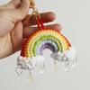 Handmaking Rainbow Crochet Keychain For Gifts Knitting Rainbow Keychain Cute Rainbow Pendant Keyring Custom Accessory