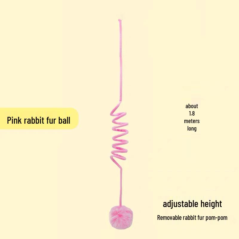 Cat Teasing Stick with Elastic Plush Ball - Self-Entertainment Toy for Kittens