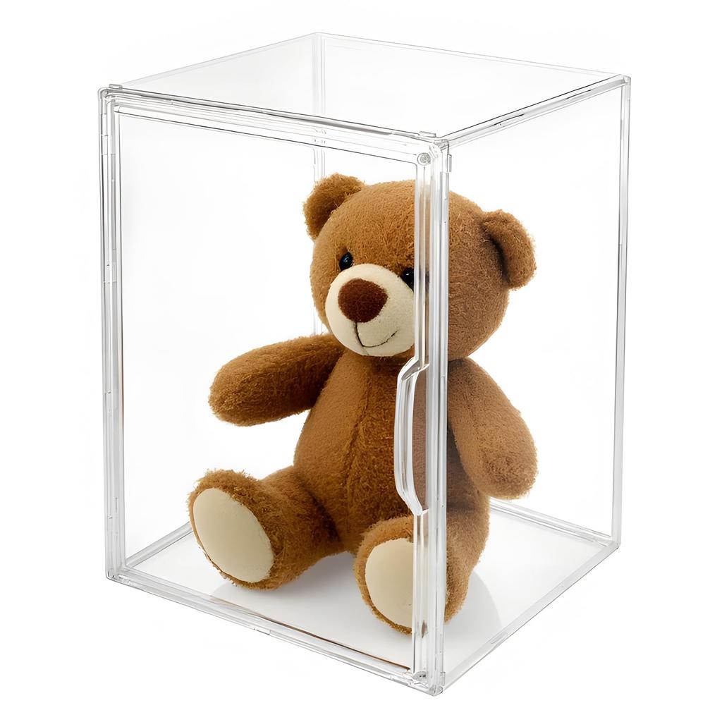 Clear Acrylic Figure Display Stackable Display Case with Magnetic Opens Perfect for and Small Easy 36cm x x 27cm Single Case, Doors, Front, Toys,