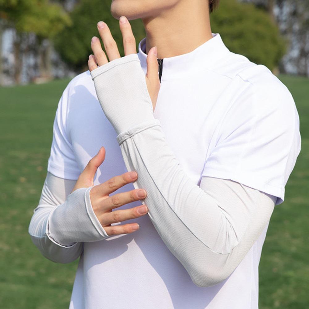 Arm Protection Long Ice Silk Sleeves Loose Cycling Gloves Cute Sunscreen Arm Covers Outdoor