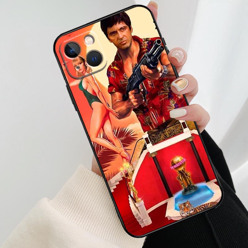 Scarface Tony Montana Phone Case For iPhone 11 12 13 14 15 16 Pro Max Mini X XR XS Max Plus Cover Funda