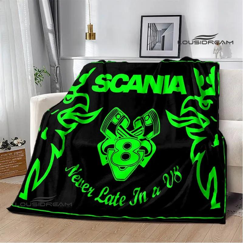 3D S-Scania Truck Printed Blanket Picnic Blanket Warm Flannel Blankets Home Bed Linings Blankets for Beds Birthday Gift