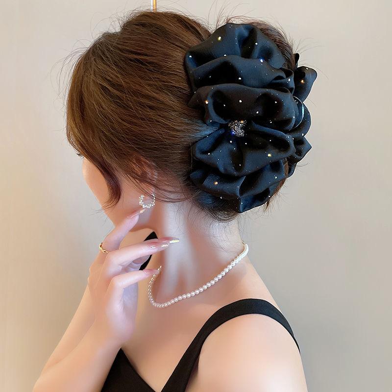 Oversized Mesh Hair Accessory Double Sided Bubble Clip 1Pcs Rhinestone Hairpin for Dating Anniversary Stylish Hairdos