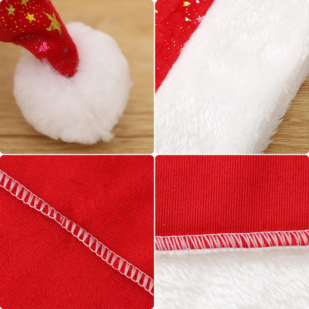 Durability Santa Hat Office Celebration Christmas Hat Plush Velvets Santa Hat for Men and Women