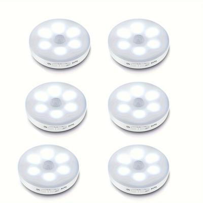 6-Pack LED Motion Sensor Night Lights, USB Rechargeable, Wireless Wall Light For Home & Outdoor Use