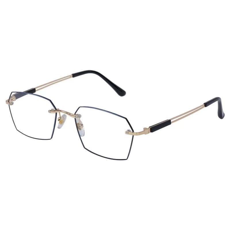 

Rimless Reading Glasses Multi Functional Eyeglasses HD Anti Blue Light Anti Fatigue Reading Glasses for The Elderly 0~+400 0 золотой