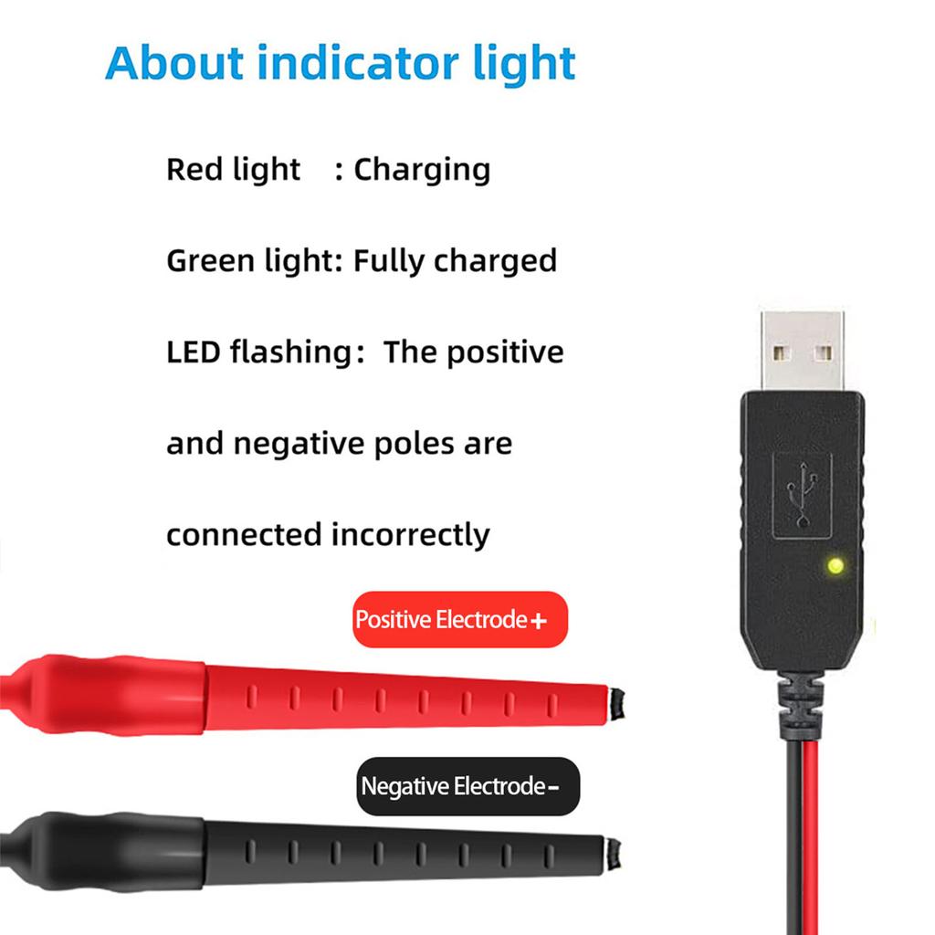 USB Ladekabel für UV-5R UV-82 BF-888S TYT-Retevis Funkgerät Transceiver Ladeclip Klemme mit Kontrollleuchte