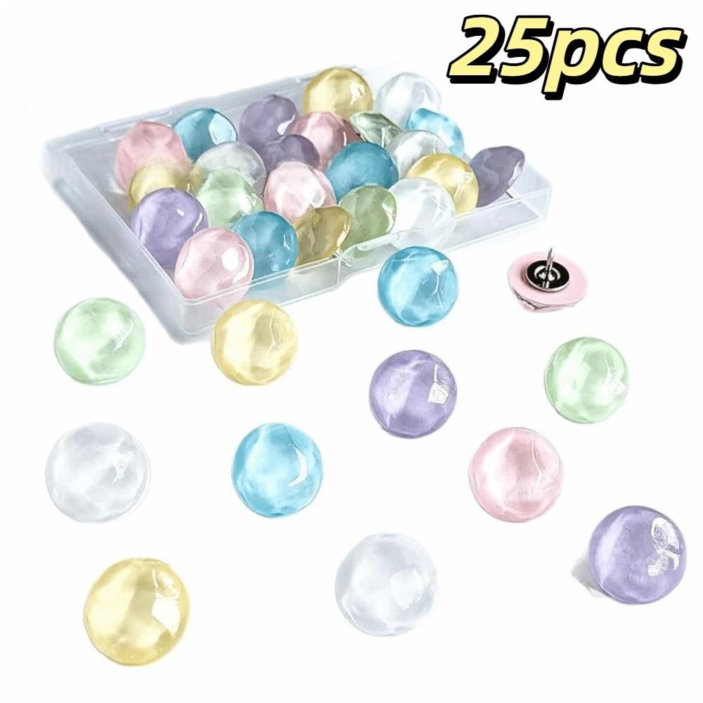 Wavy Head Decorative Push Pins Metal Plastic Construction Mixed Color Push Pins Photo Wall 25pcs