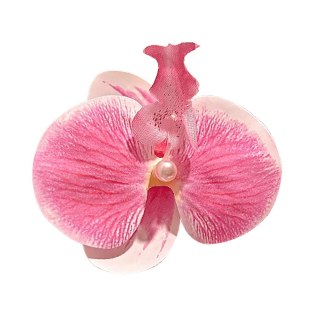 Flower Clips For Hair Plumeria Flowers Hair Clip Flower Shaped Headdress Hair Accessories Elegant Artificial Flower Hair розовый