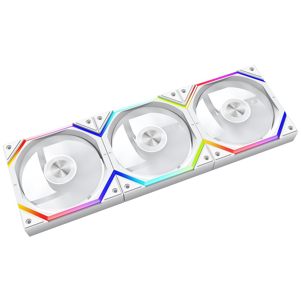 

ICOLER SR120 UNI 120mm ARGB and PWM Reverse Axle Core Double Ring CD Pattern Daisy Chain 5V ARGB120mm Triple Perfect for Computer Case Fan, Fan,