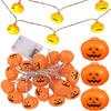 LED Halloween Pumpkin Lantern String Battery Powered Plastic Lantern String Halloween Home Party Garden Outdoor Decoration Light