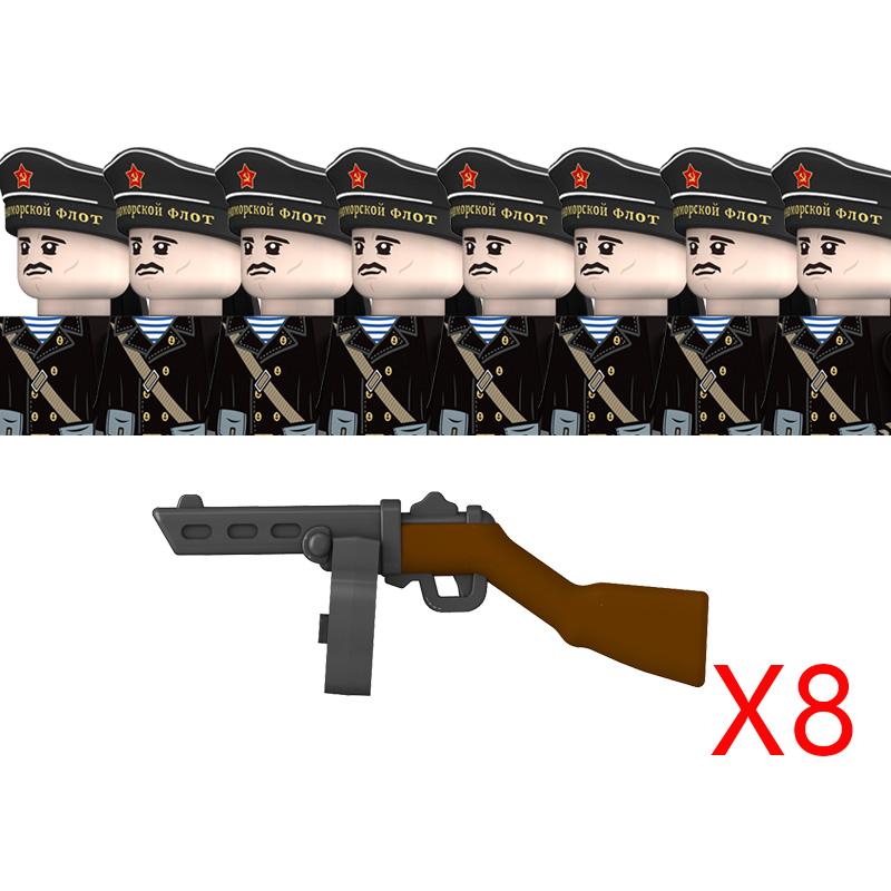 WW2 Military Navy Series Soldier Figures Building Blocks Navy Warrior Bricks Toys Gifts