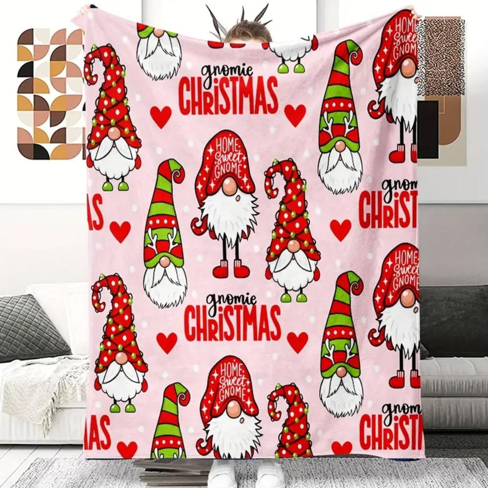 Cartoon Christmas digitalprinted polyester Bedroom velvet flannel cover blanket Fleece soft sofa cover blankets for beds