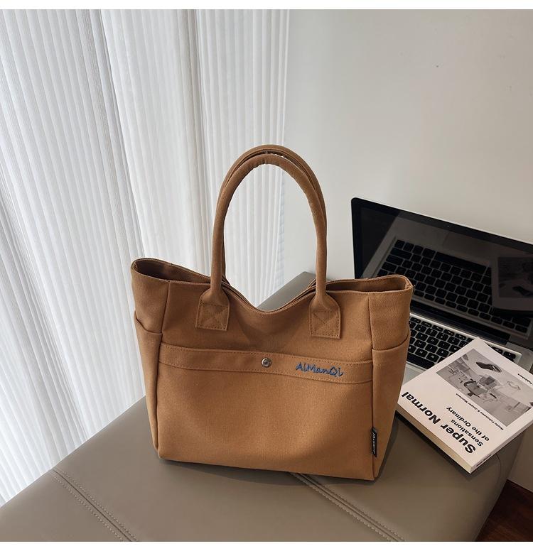 

Холщовая сумка женская большой вместимости новая летняя универсальная повседневная на плечо для покупок сумка-тоут для студентки