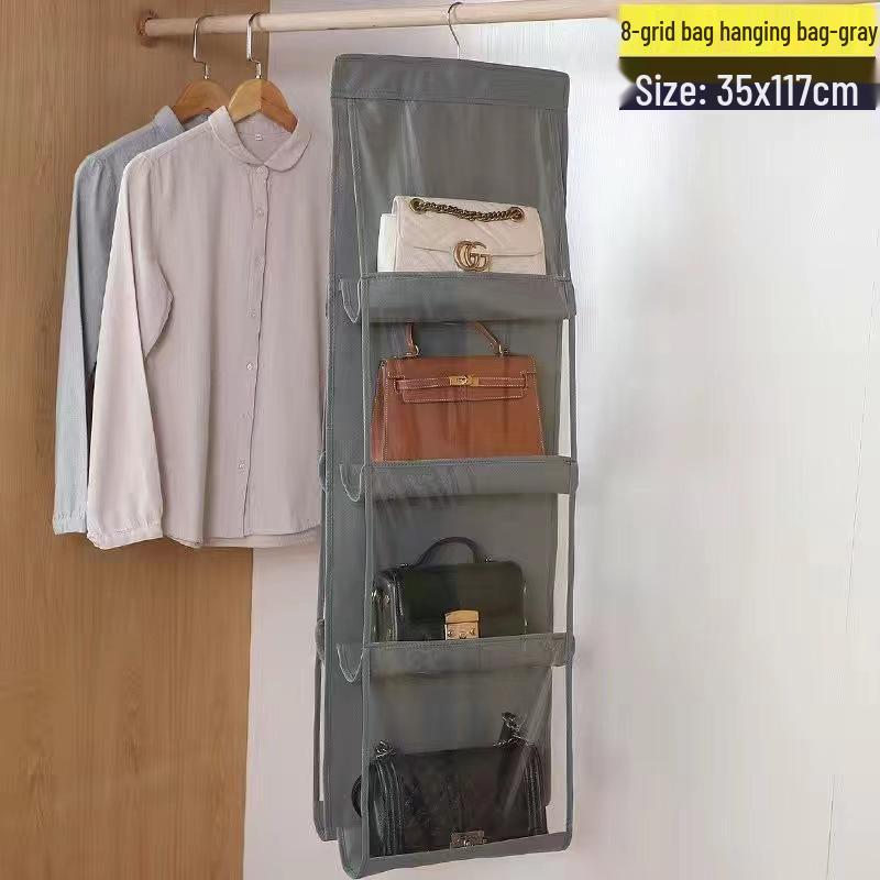 Double-Sided Hanging Fabric Organizer for Dustproof Bag Storage