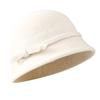 Hepburn style wool bucket hat female French retro autumn and winter temperament elegant daughter celebrity versatile bow basin