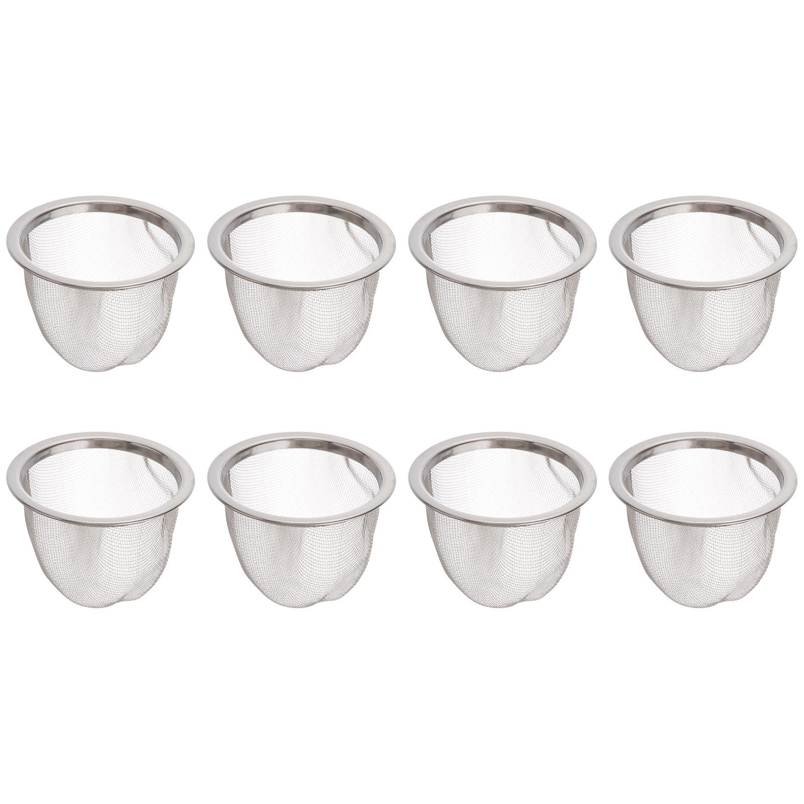 

8Pcs Stainless Steel Tea Filter Heavy Duty Metal Strainer Large Size for Loose Leaf Tea Infuser Metal Infuser Cup Accessory 6.5X5CM